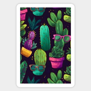 Cactus man gift art design Magnet